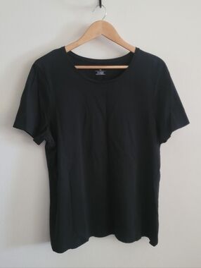 Christopher & Banks Everyday Staple Classic Short Sleeve Tee, Women's XL, Black